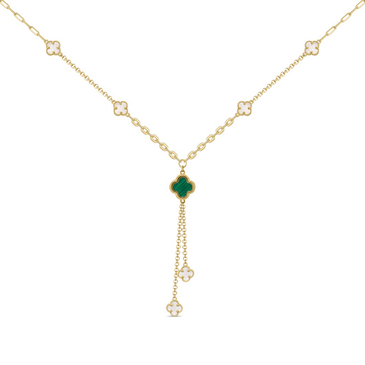 Колье с малахитом и перламутром