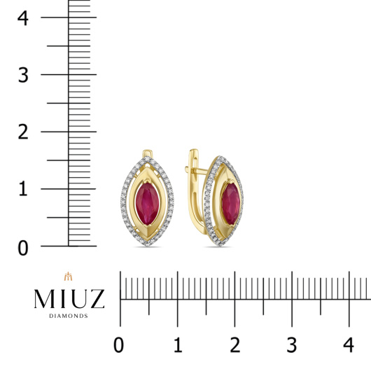Серьги с рубинами и бриллиантами