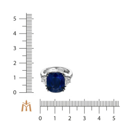 Кольцо с бриллиантами и сапфиром
