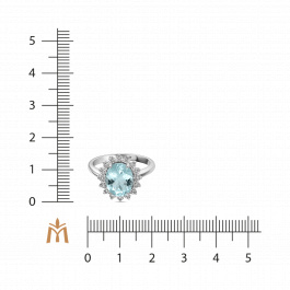 Кольцо с аквамарином и бриллиантами