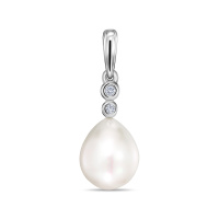 Подвеска с бриллиантами и жемчугом - фото 1