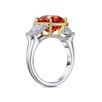 Кольцо с бриллиантами и спессартином - фото 2