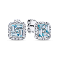 Серьги с топазами и бриллиантами - фото 1