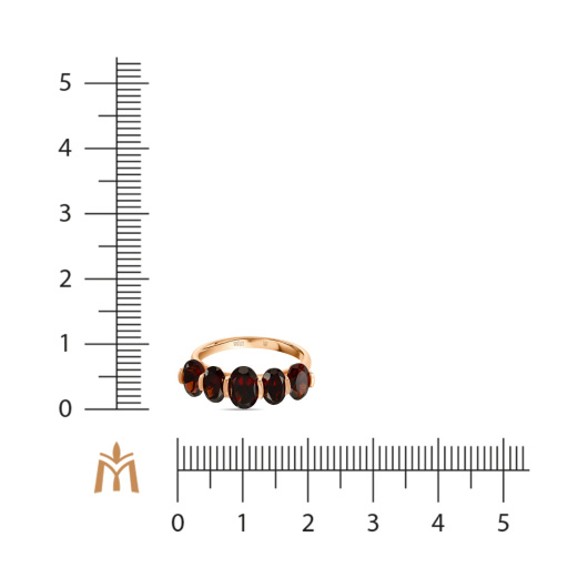 Кольцо с гранатом