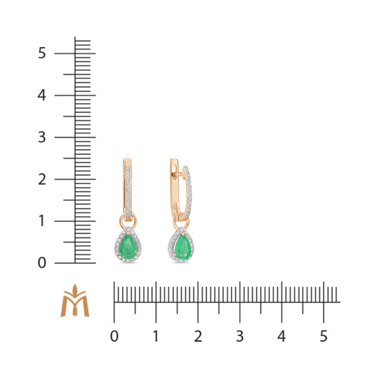 Серьги с бриллиантами и изумрудами