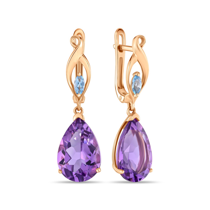 Серьги с аметистами и топазами - фото 1 Серьги с аметистами и топазами - фото 1