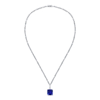 Колье с бриллиантами и танзанитом - фото 2