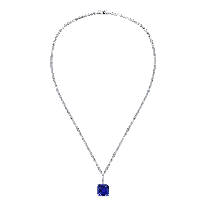 Колье с бриллиантами и танзанитом - фото 2