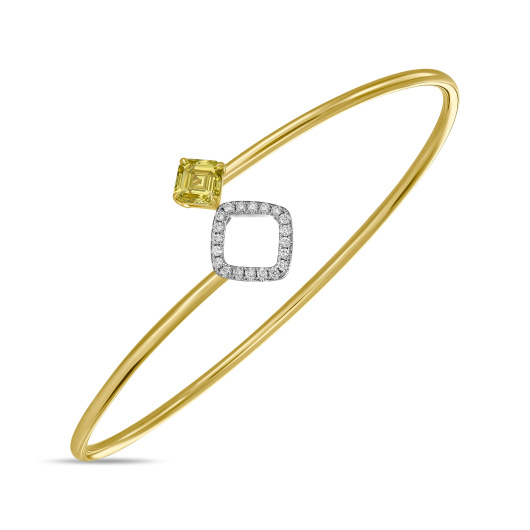 Браслет жесткий с бриллиантами и облагороженными бриллиантами