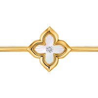 Браслет жесткий с бриллиантом и перламутром - фото 3