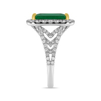 Кольцо с бриллиантами и изумрудом - фото 3