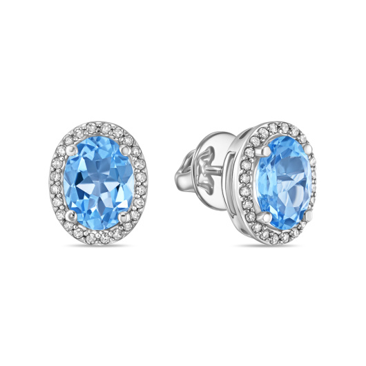 Серьги с топазами и бриллиантами