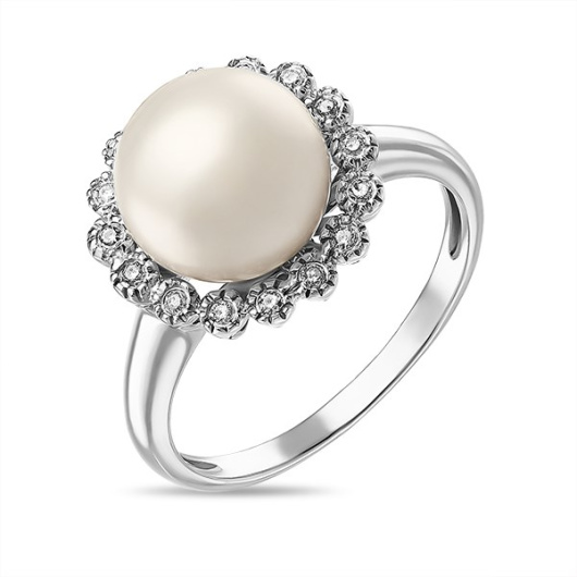 Кольцо с жемчугом и бриллиантами