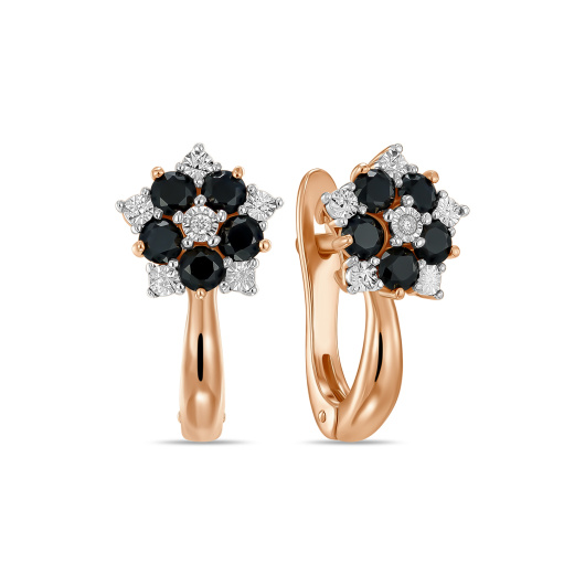 Серьги с цветными сапфирами и бриллиантами