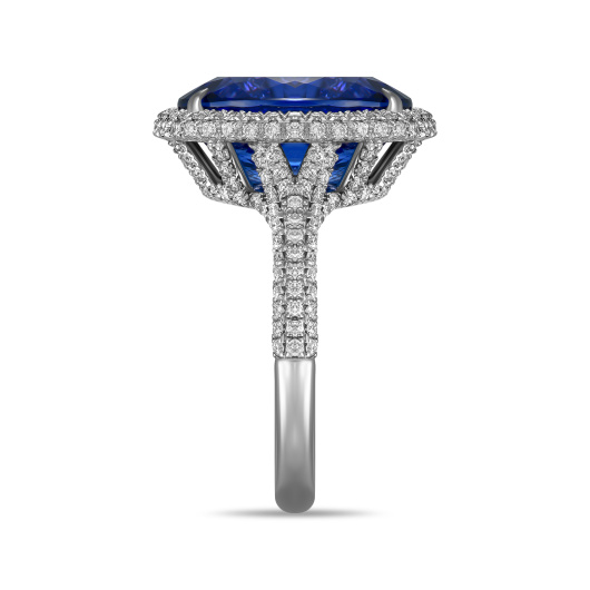 Кольцо с бриллиантами и танзанитом