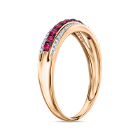 Кольцо с бриллиантами и рубинами - фото 2