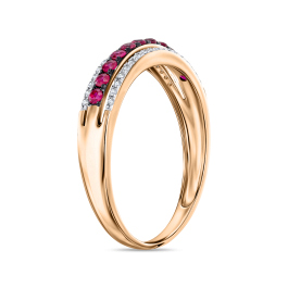 Кольцо с бриллиантами и рубинами