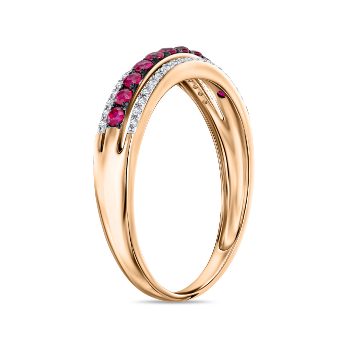 Кольцо с бриллиантами и рубинами - фото 2