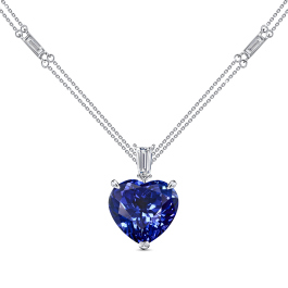 Колье с бриллиантом и танзанитом