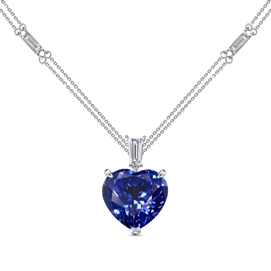 Колье с бриллиантом и танзанитом