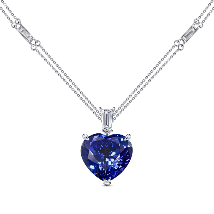 Колье с бриллиантом и танзанитом - фото 2 Колье с бриллиантом и танзанитом - фото 2