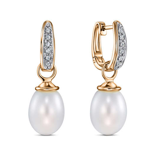 Серьги с бриллиантами и жемчугом