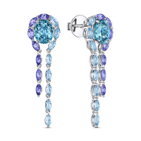 Серьги с топазами, танзанитами и цирконами - фото 1 Серьги с топазами, танзанитами и цирконами - фото 1