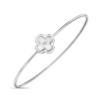 Браслет жесткий с бриллиантом и перламутром - фото 1 Браслет жесткий с бриллиантом и перламутром - фото 1