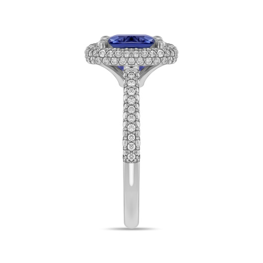 Кольцо с бриллиантами и танзанитом