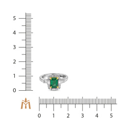 Кольцо с бриллиантами и изумрудом