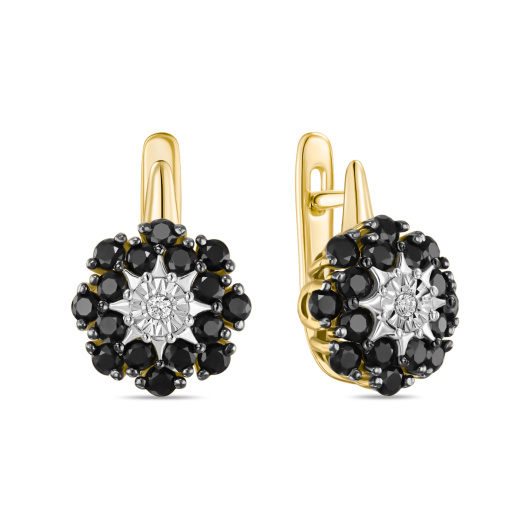 Серьги с бриллиантами и цветными сапфирами