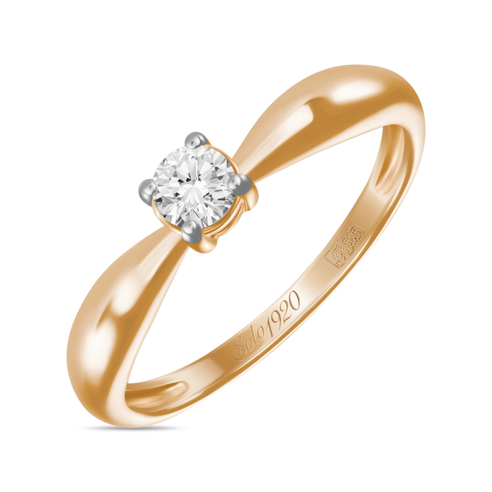 Кольцо с бриллиантом - фото 1