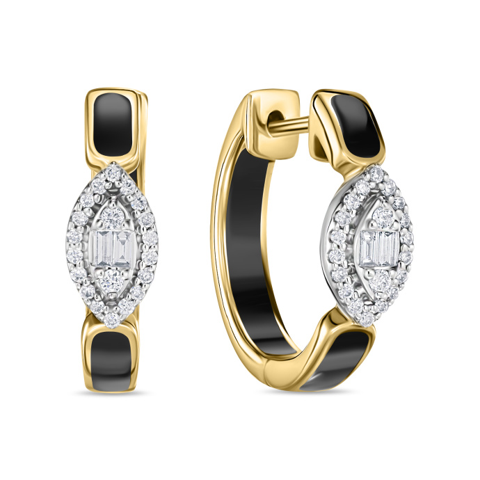 Серьги с керамикой и бриллиантами - фото 1 Серьги с керамикой и бриллиантами - фото 1