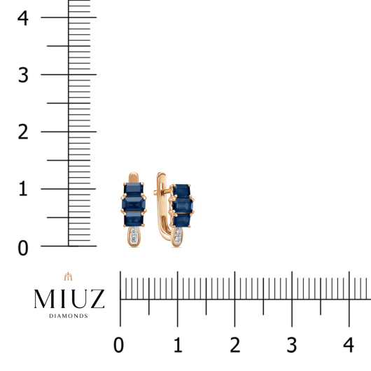 Серьги с бриллиантами и сапфирами