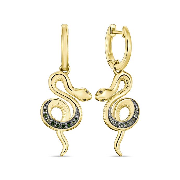 Серьги с цветными бриллиантами - фото 1