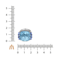 Кольцо с топазом, бриллиантами и цветными сапфирами - фото 3