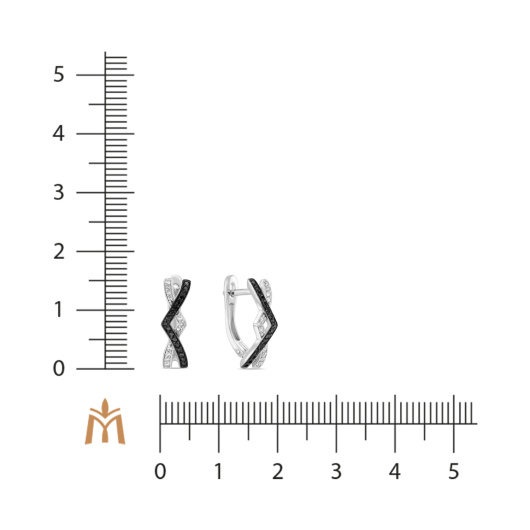 Серьги с бриллиантами и облагороженными бриллиантами