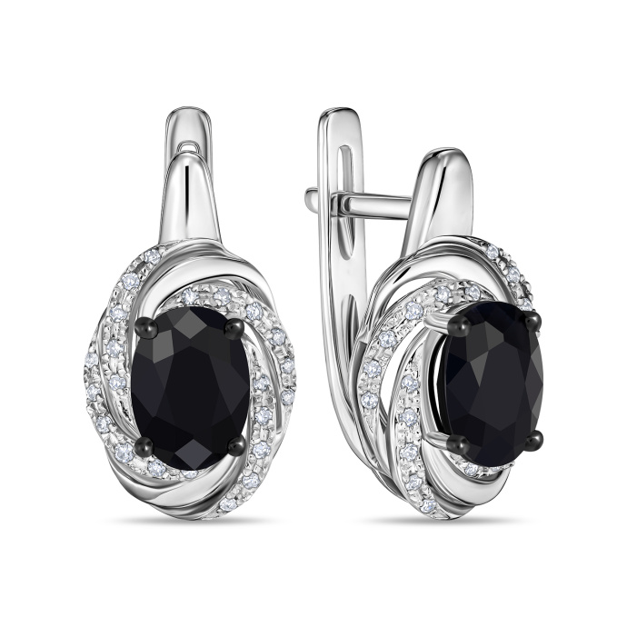 Серьги с бриллиантами и цветными сапфирами - фото 1 Серьги с бриллиантами и цветными сапфирами - фото 1