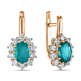 Серьги с бриллиантами и изумрудами