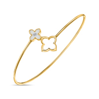 Браслет жесткий с бриллиантом и перламутром - фото 2