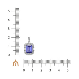 Подвеска с бриллиантами и танзанитом