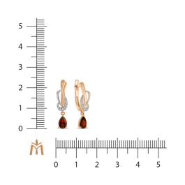 Серьги с бриллиантами и гранатами