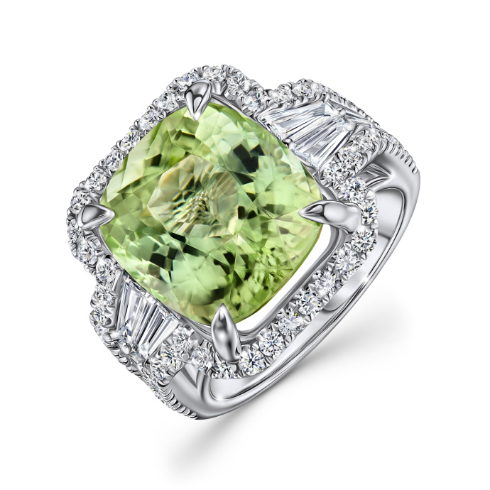 Кольцо с турмалином и бриллиантом - фото 1 Кольцо с турмалином и бриллиантом - фото 1