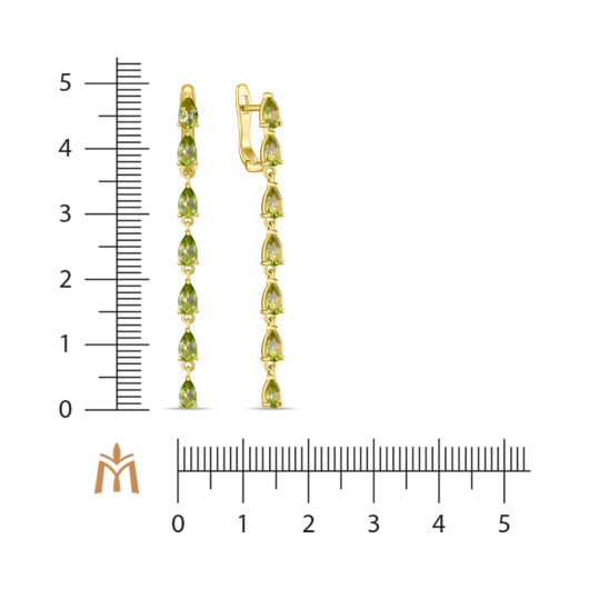 Серьги с перидотами