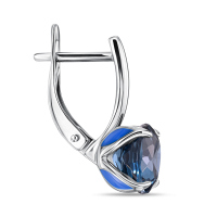 Серьги с лондон топазом и эмалью - фото 2