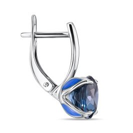 Серьги с лондон топазом и эмалью