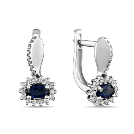 Серьги с бриллиантами и сапфирами