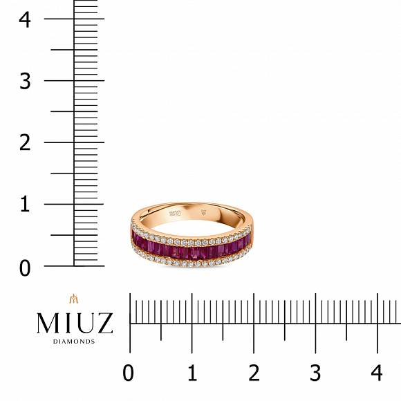 Кольцо c бриллиантами и рубинами R97-MR19952-RU - Фото 2