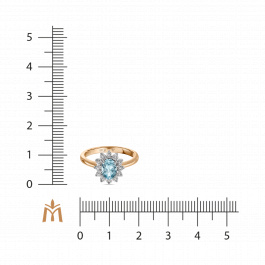 Кольцо с аквамарином и бриллиантами