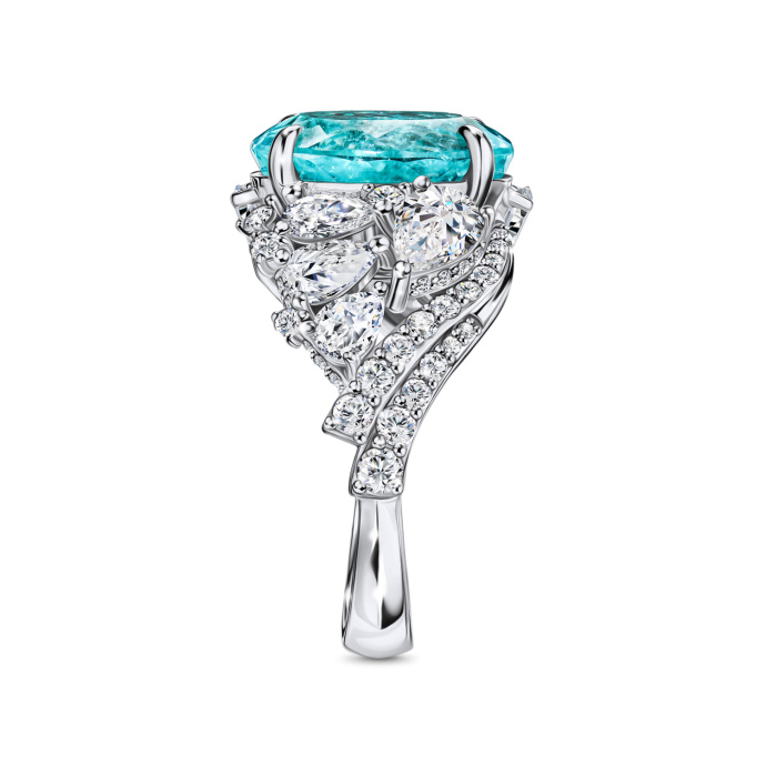 Кольцо с бриллиантами и турмалинами параиба - фото 3